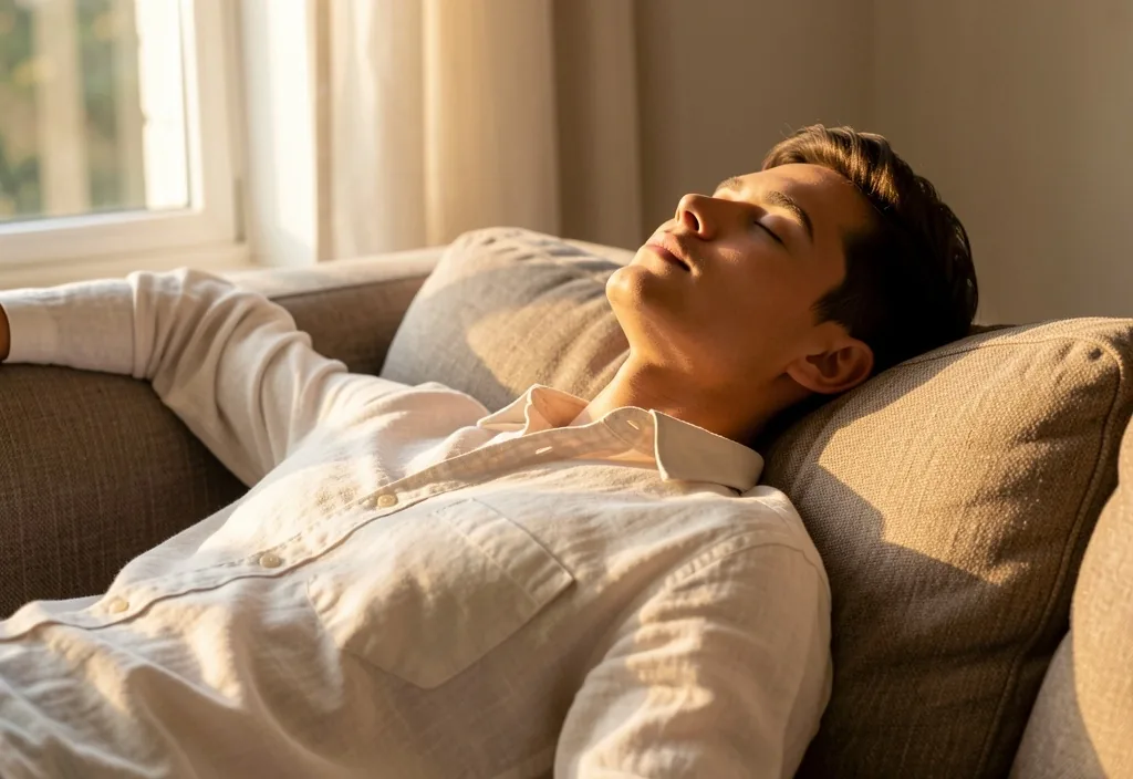Persoană în relaxare la apus